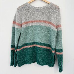 Roxy Striped Sweater, Size Large